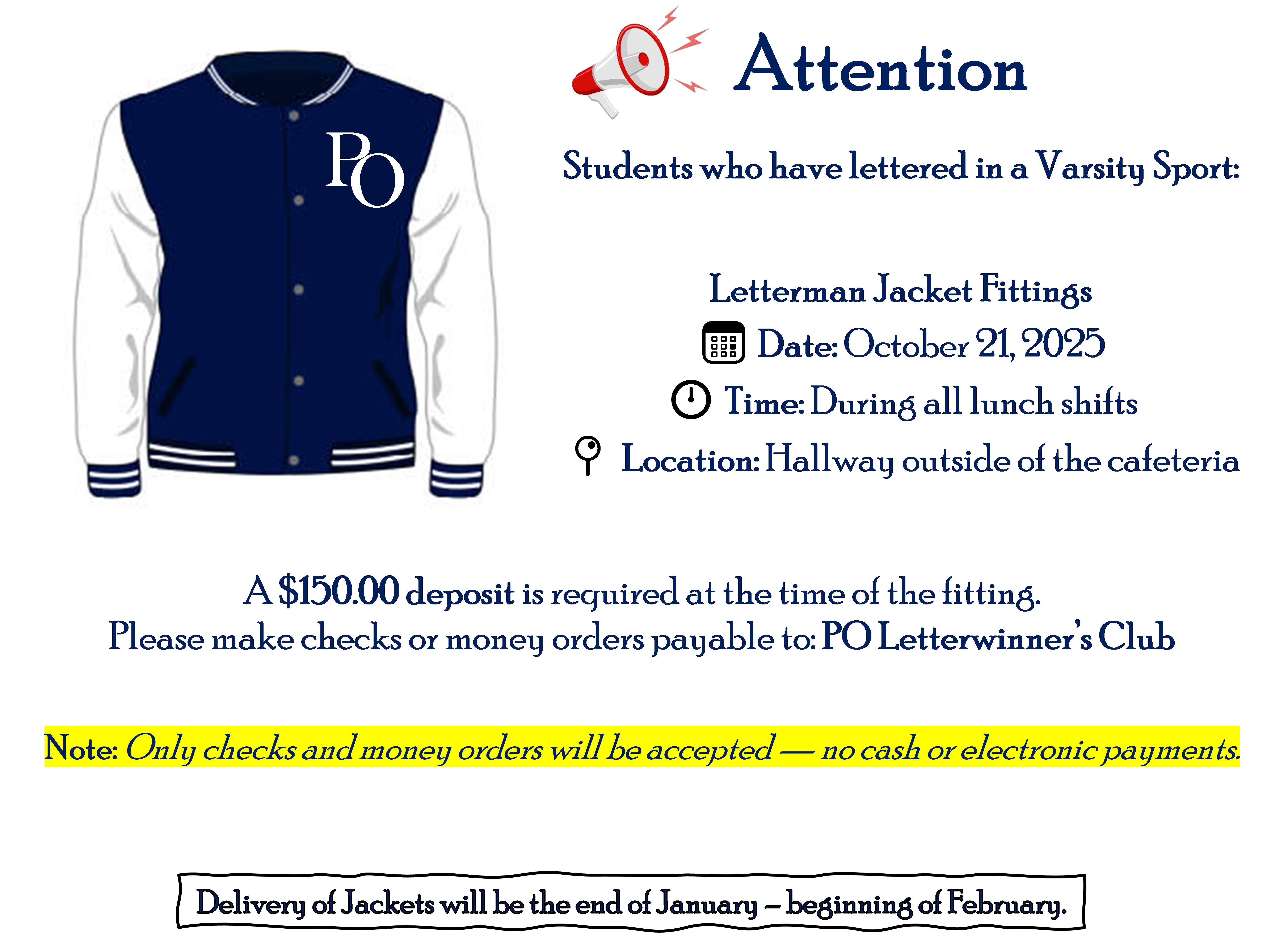 25-26 Letterman Jacket Fittings